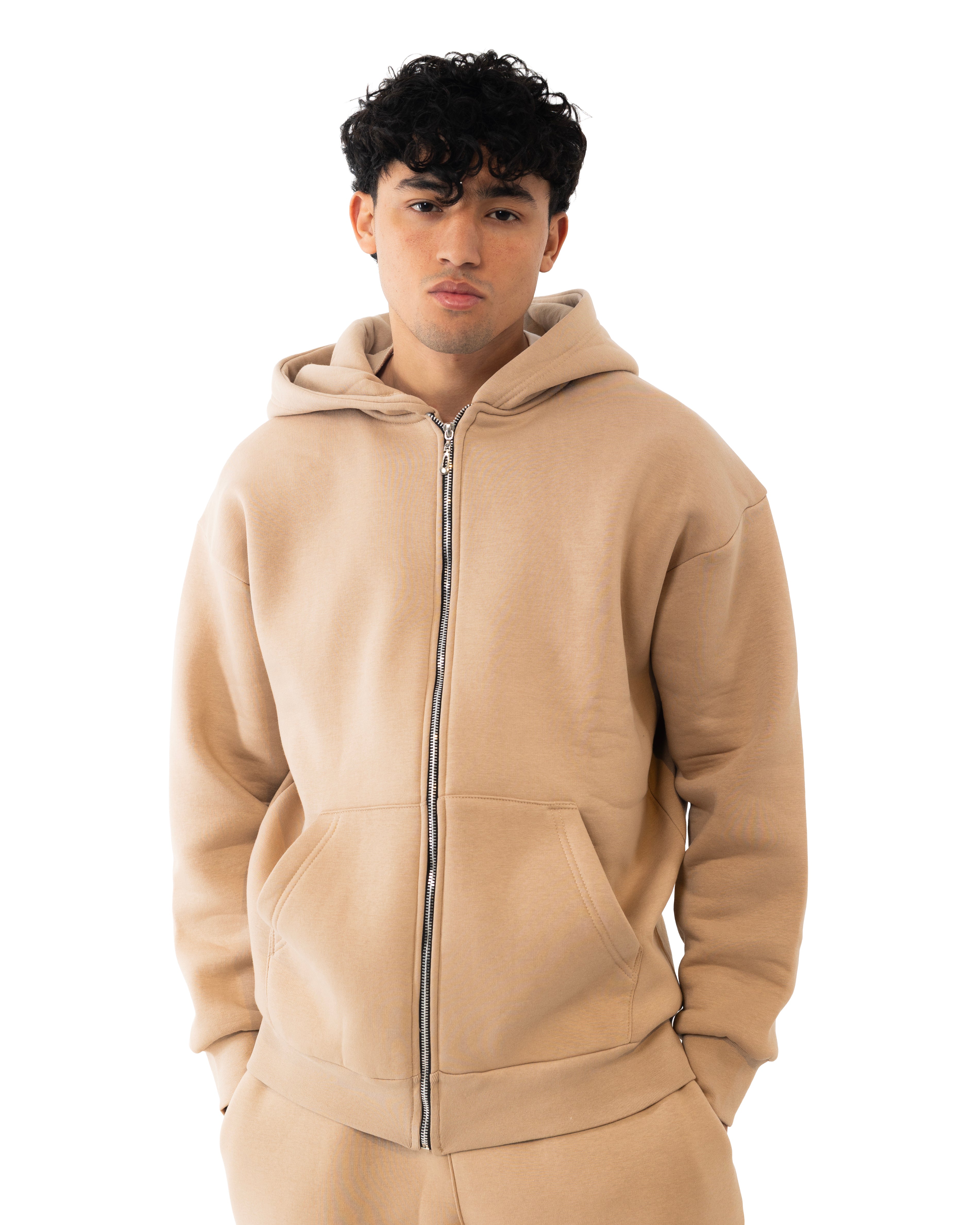 Essential Beige Zip-up