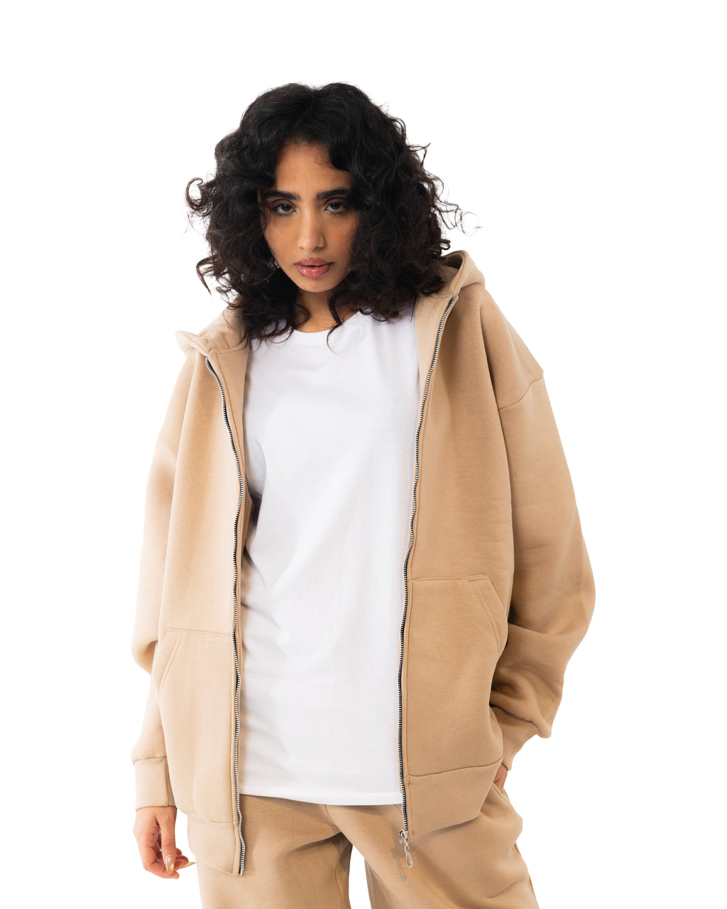 Essential Beige Zip-up