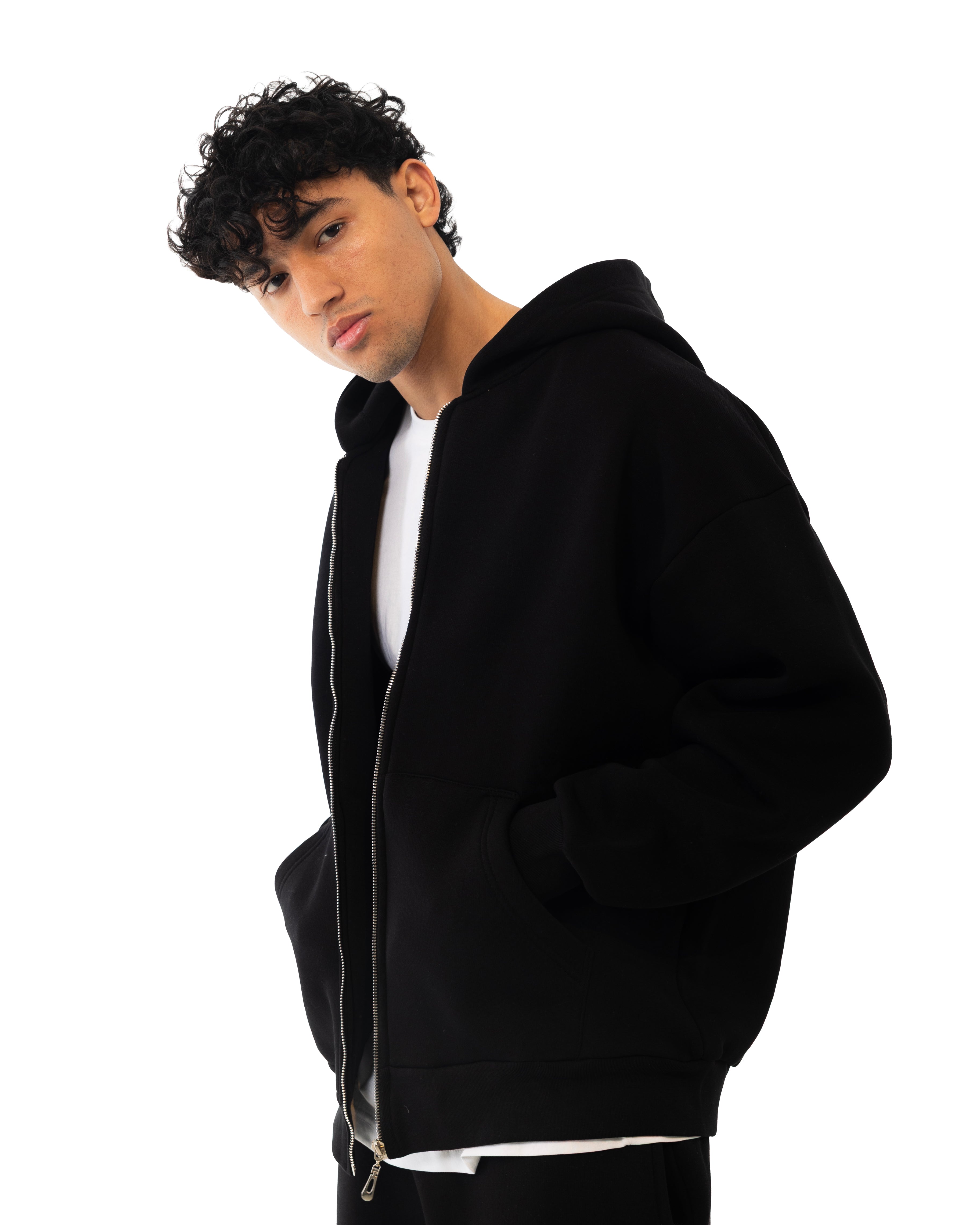 Essential Black Zip-up