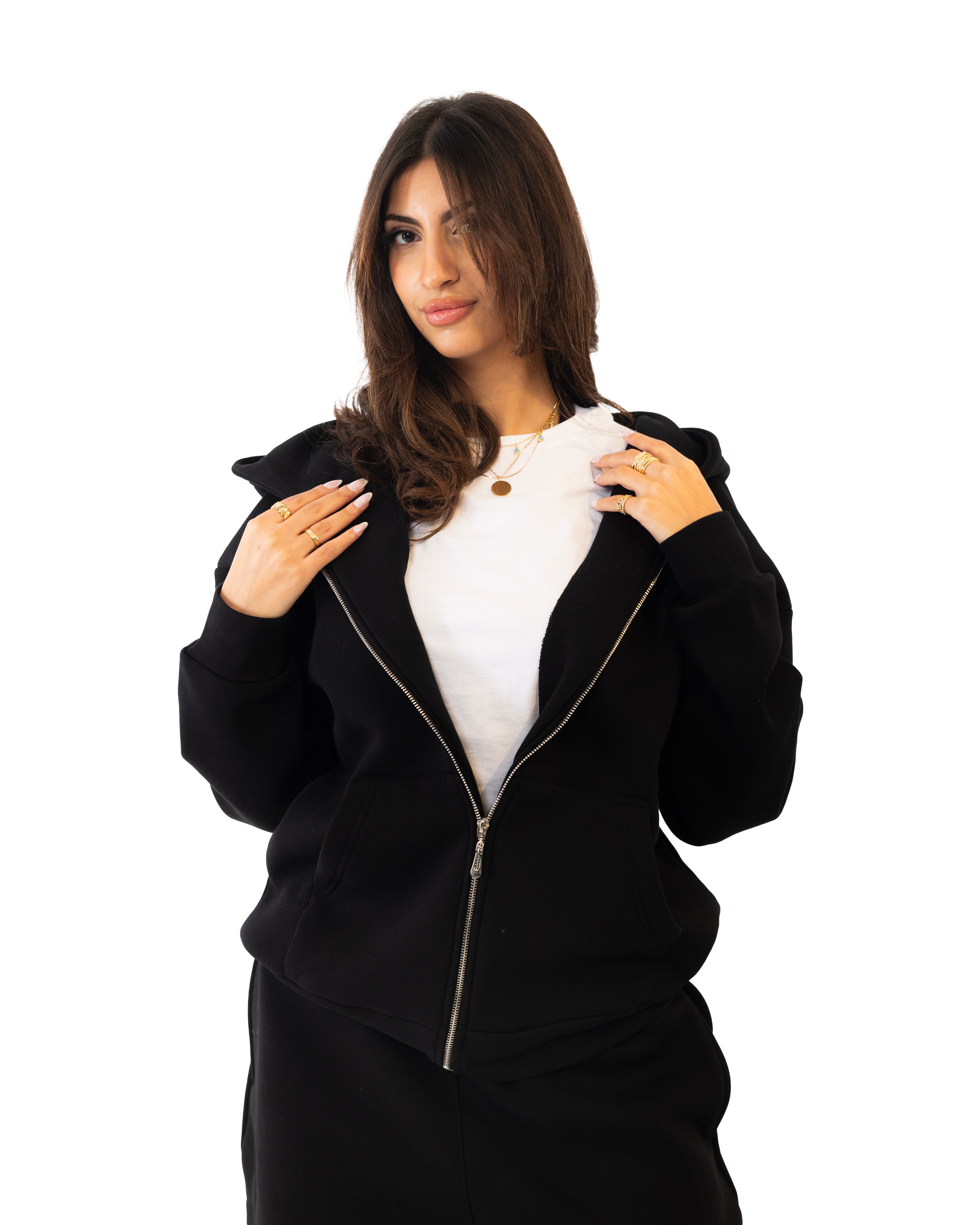 Essential Black Zip-up