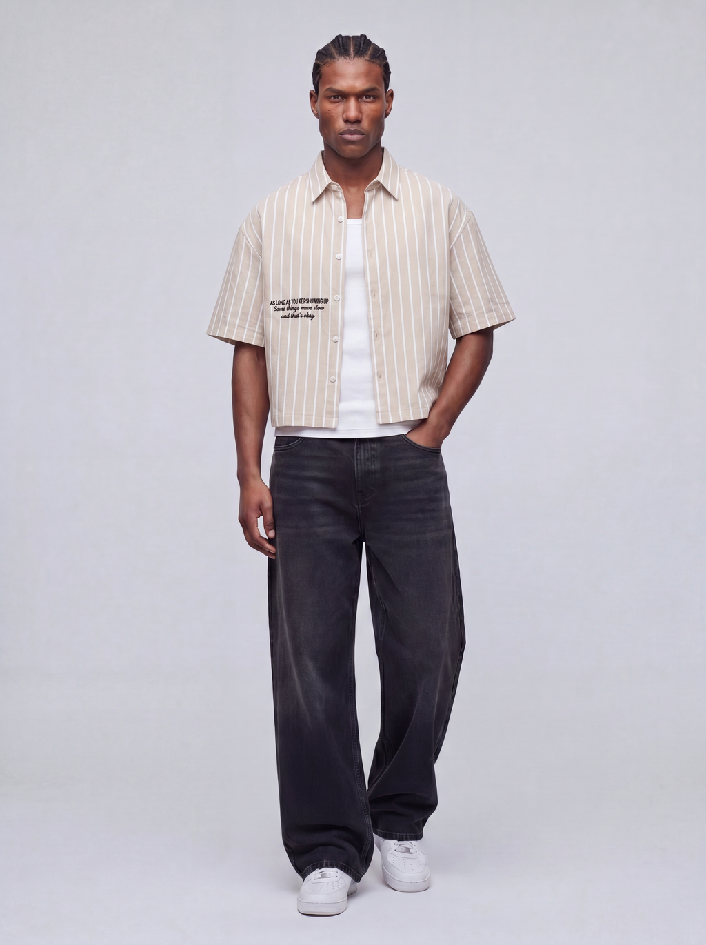 Embroidered Striped Linen Shirt
