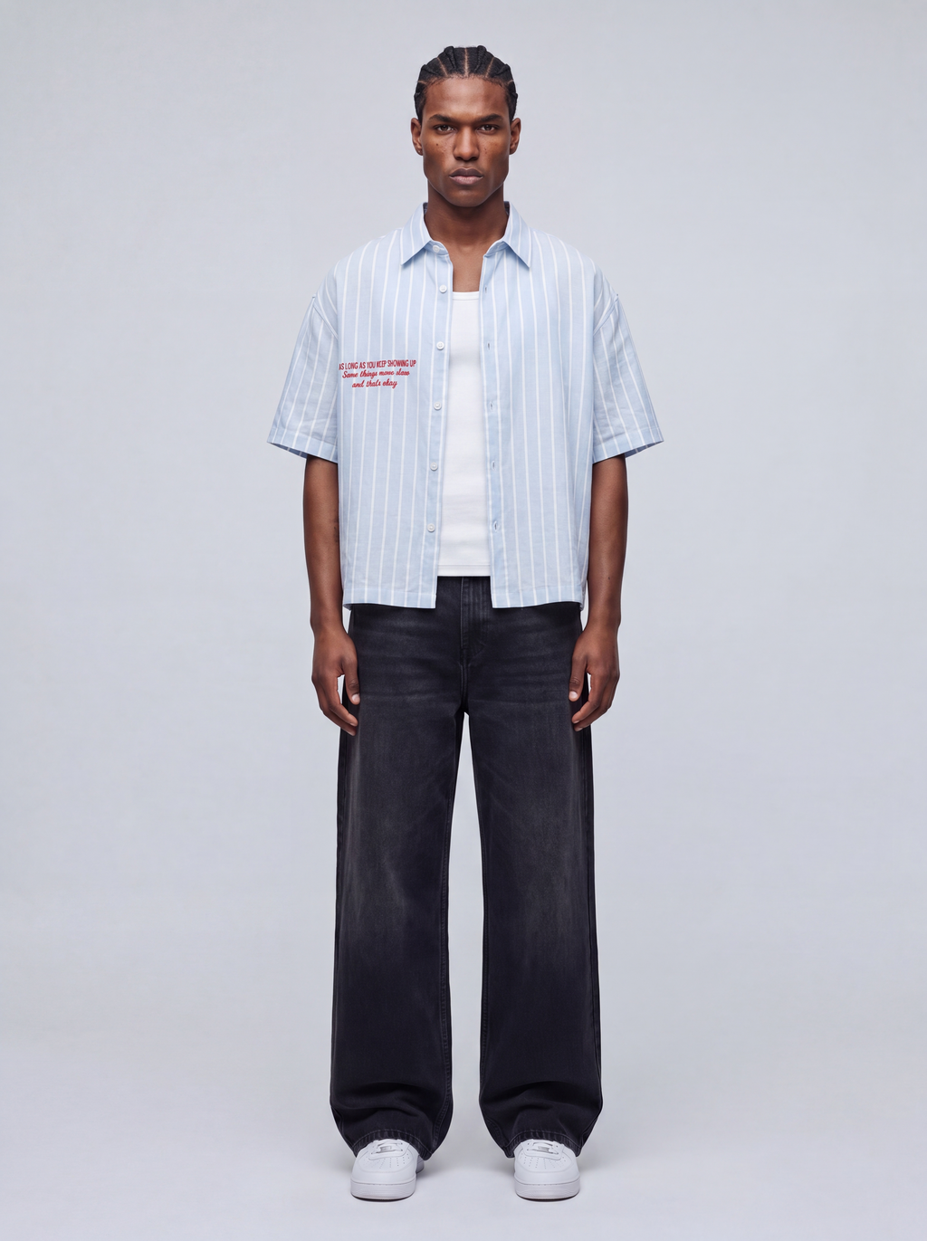 Embroidered Striped Linen Shirt