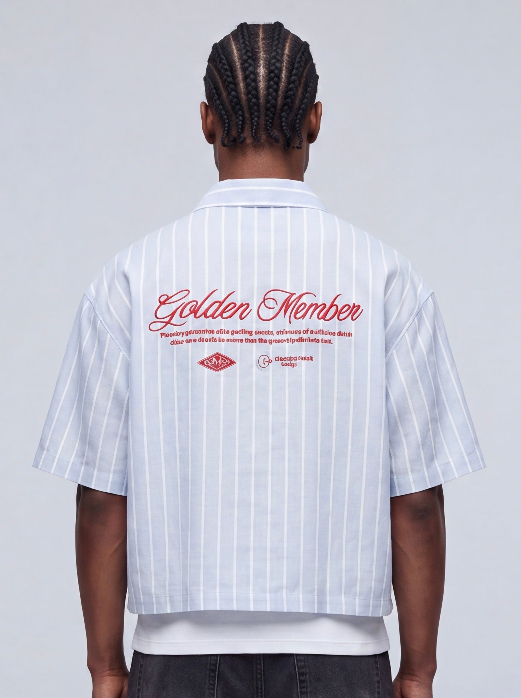 Embroidered Striped Linen Shirt