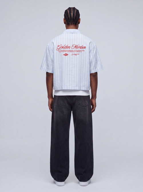 Embroidered Striped Linen Shirt
